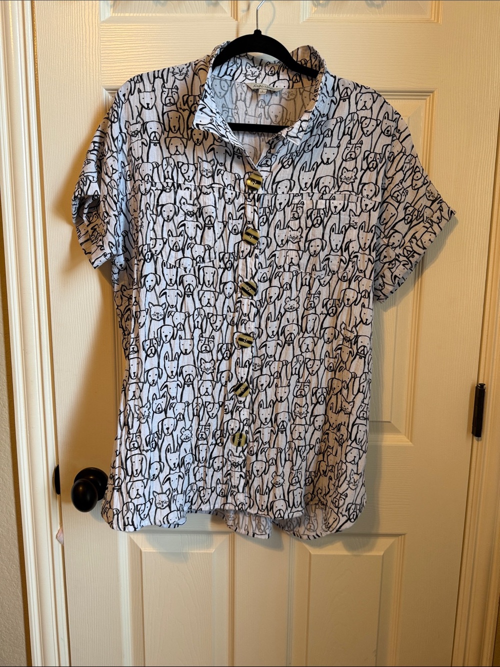 John Mark dog buttonup top